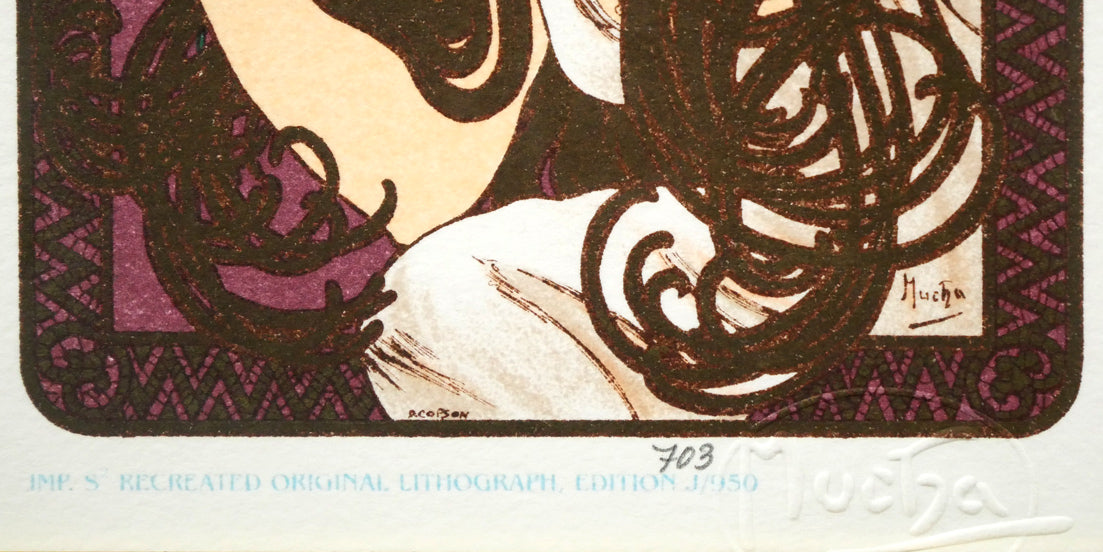 アルフォンス　ミュシャ(Alphonse　MUCHA)「JOB」リトグラフ　限定番号（ed,703/950）