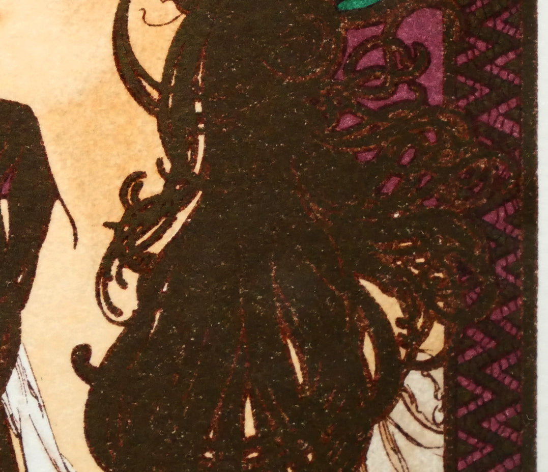 アルフォンス　ミュシャ(Alphonse　MUCHA)「JOB」リトグラフ　拡大画像4