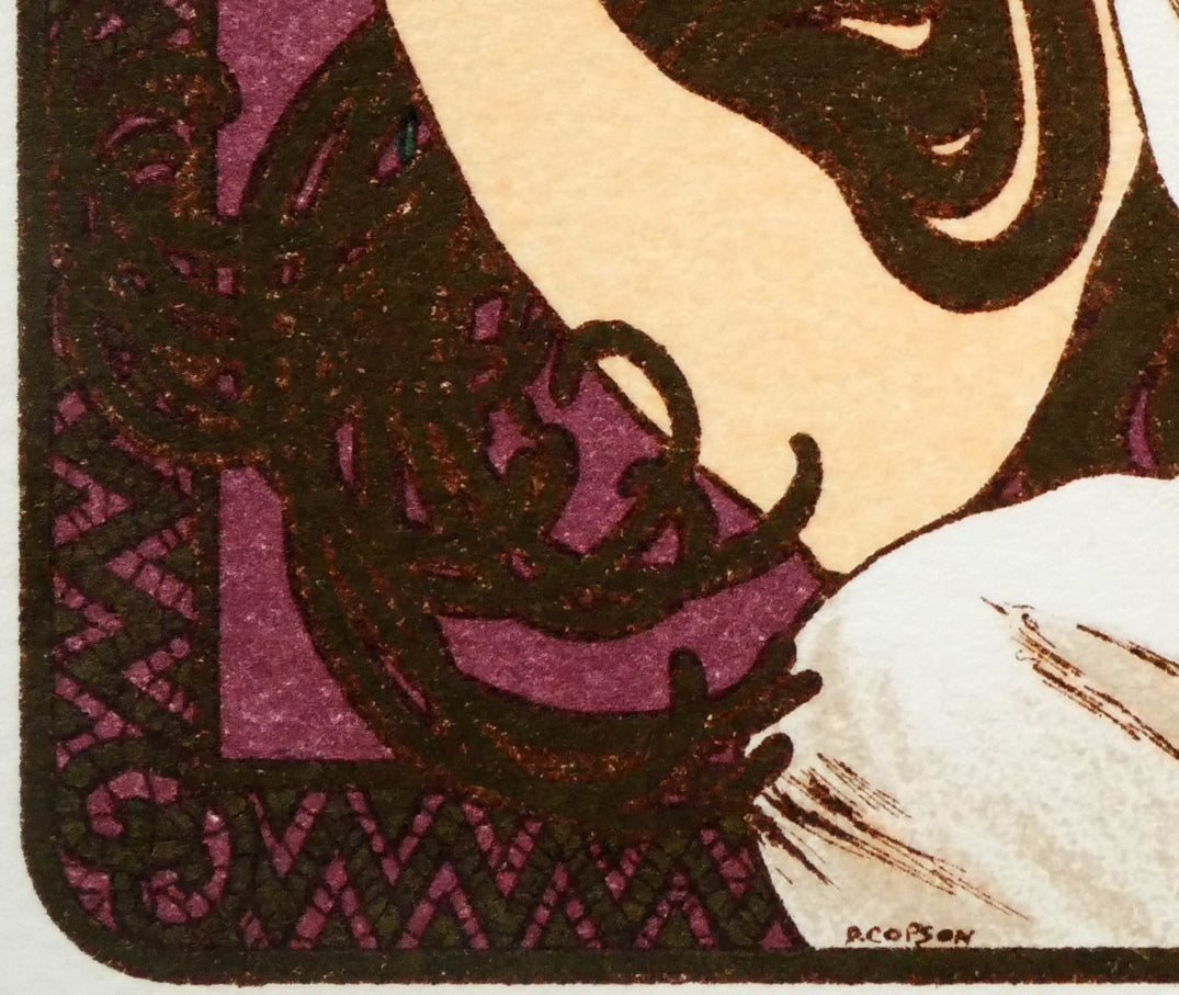 アルフォンス　ミュシャ(Alphonse　MUCHA)「JOB」リトグラフ　拡大画像5