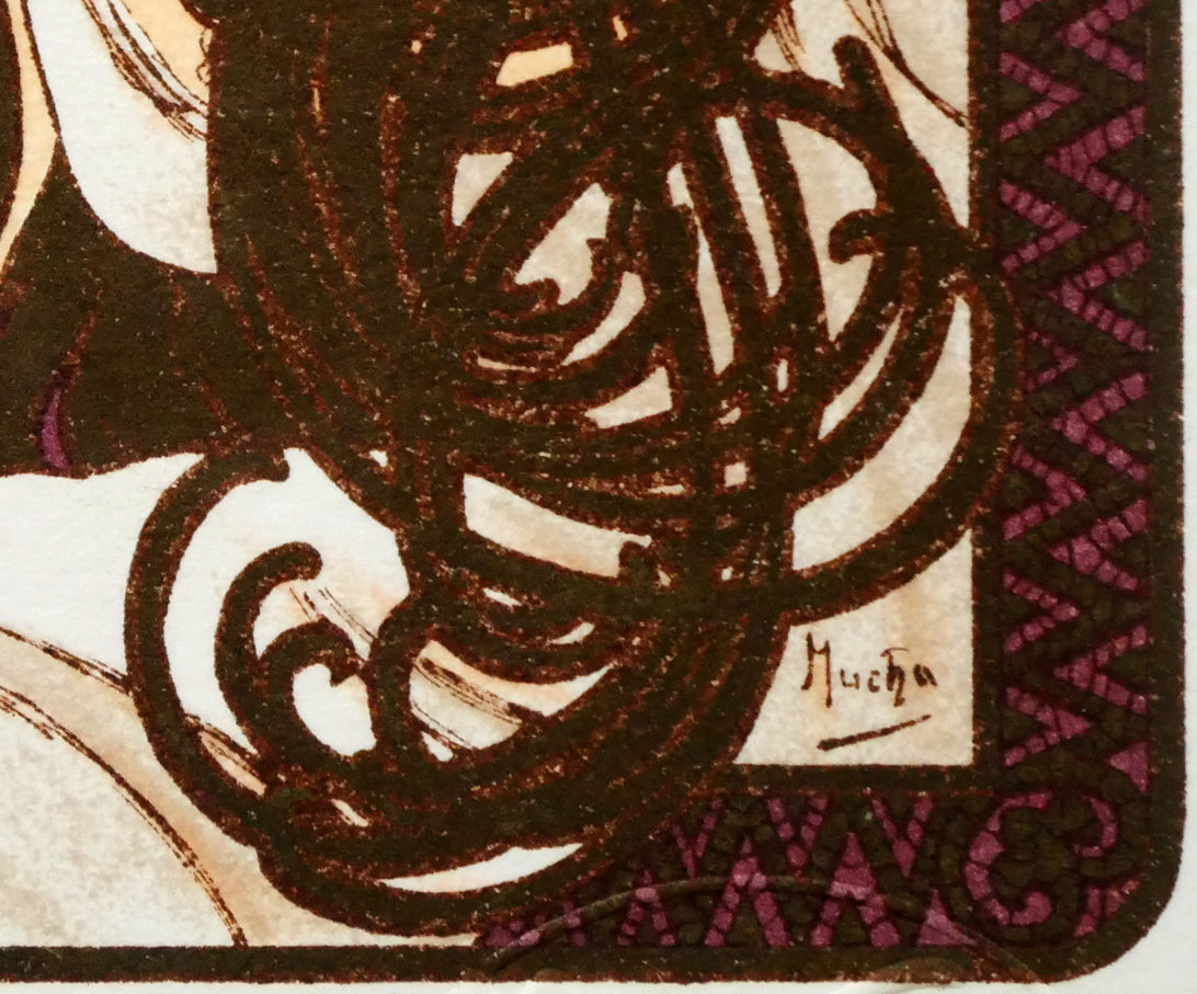 アルフォンス　ミュシャ(Alphonse　MUCHA)「JOB」リトグラフ　拡大画像6