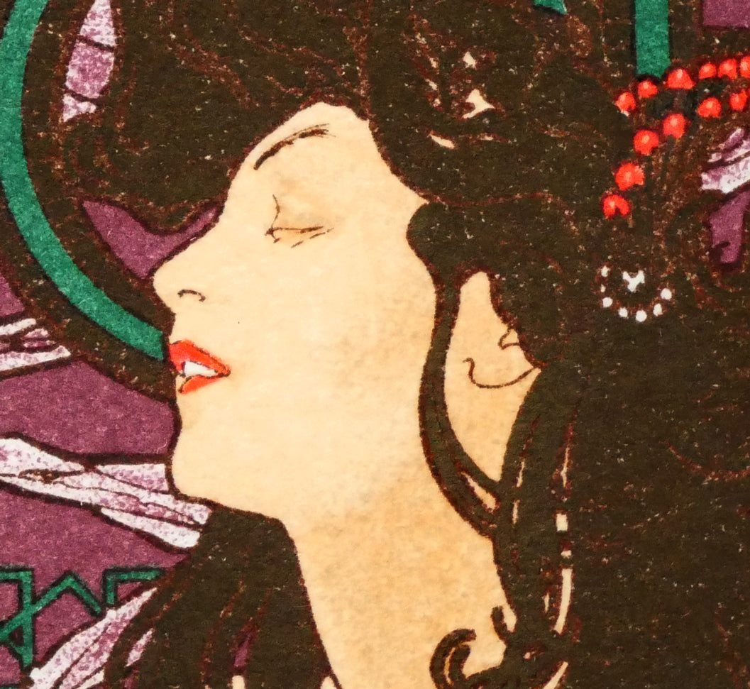 アルフォンス　ミュシャ(Alphonse　MUCHA)「JOB」リトグラフ　拡大画像7