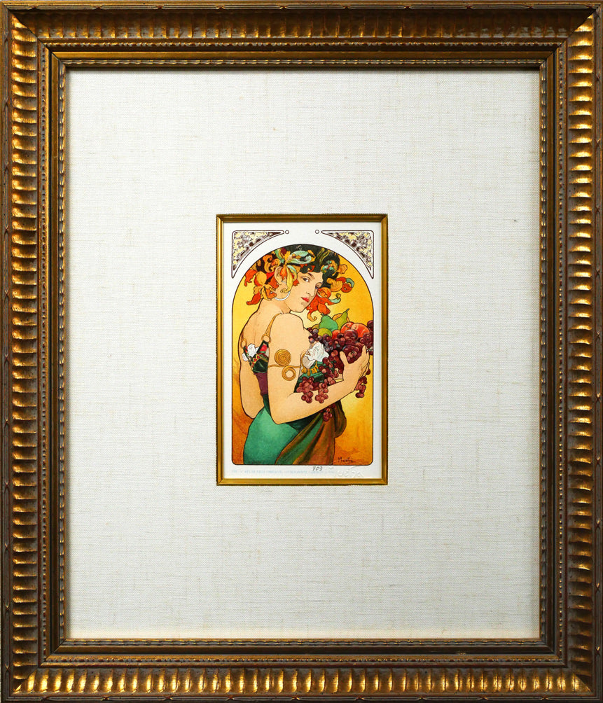 アルフォンス　ミュシャ(Alphonse　MUCHA)「果物」リトグラフ