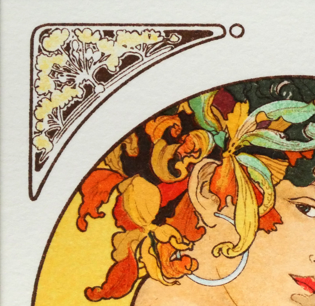 アルフォンス　ミュシャ(Alphonse　MUCHA)「果物」リトグラフ　拡大画像1