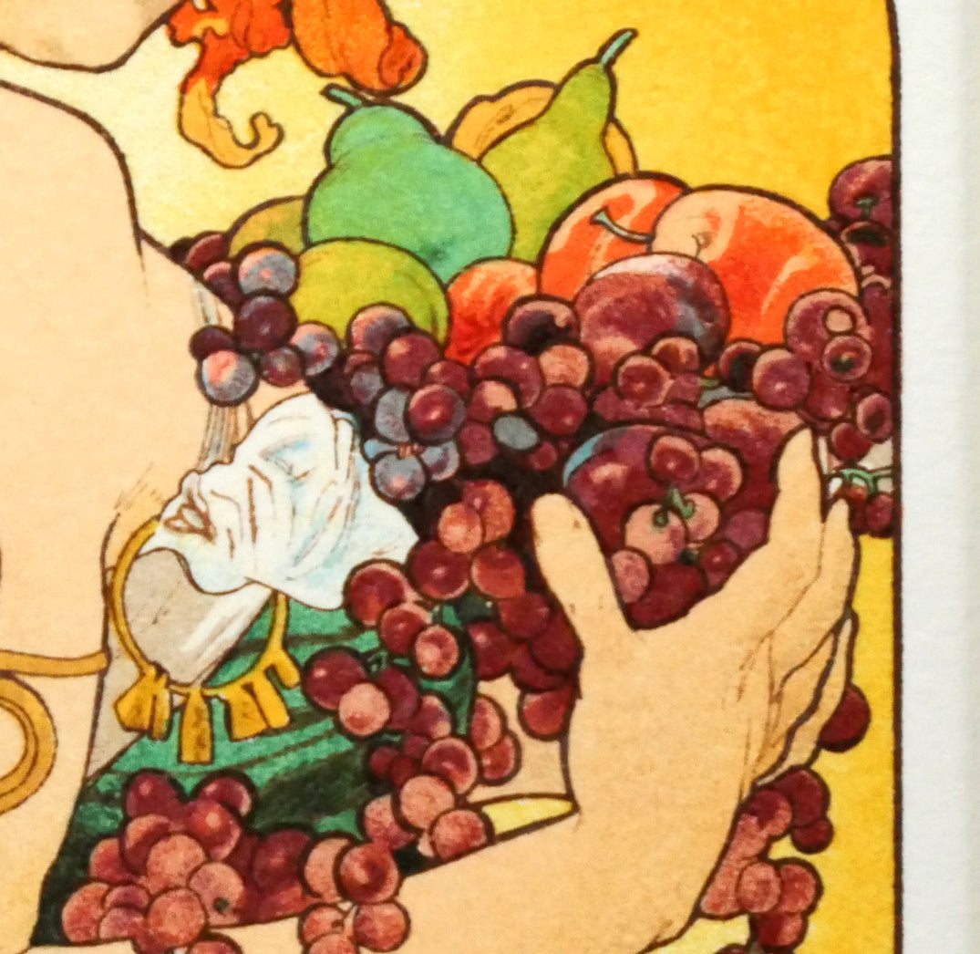 アルフォンス　ミュシャ(Alphonse　MUCHA)「果物」リトグラフ　拡大画像5