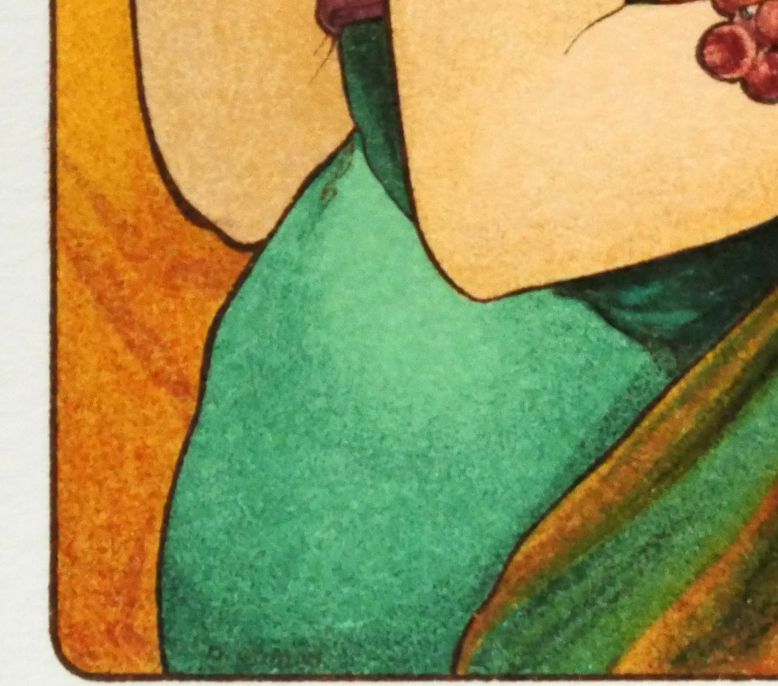 アルフォンス　ミュシャ(Alphonse　MUCHA)「果物」リトグラフ　拡大画像6