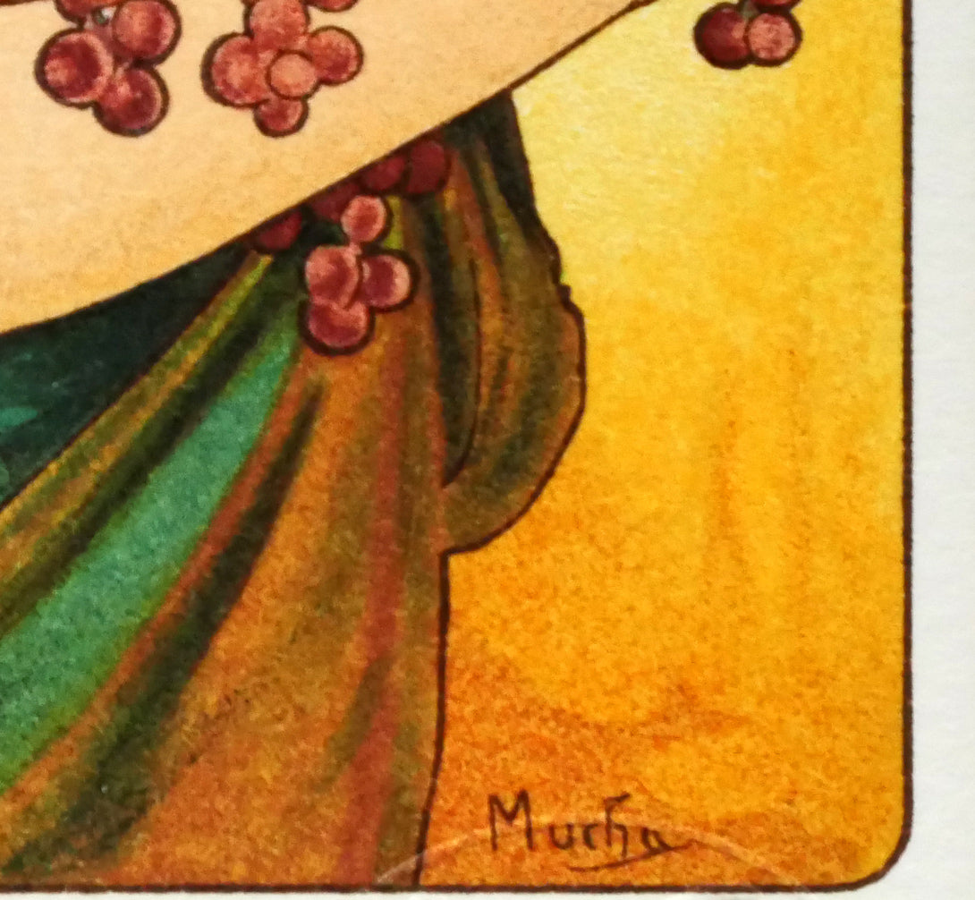 アルフォンス　ミュシャ(Alphonse　MUCHA)「果物」リトグラフ　拡大画像7