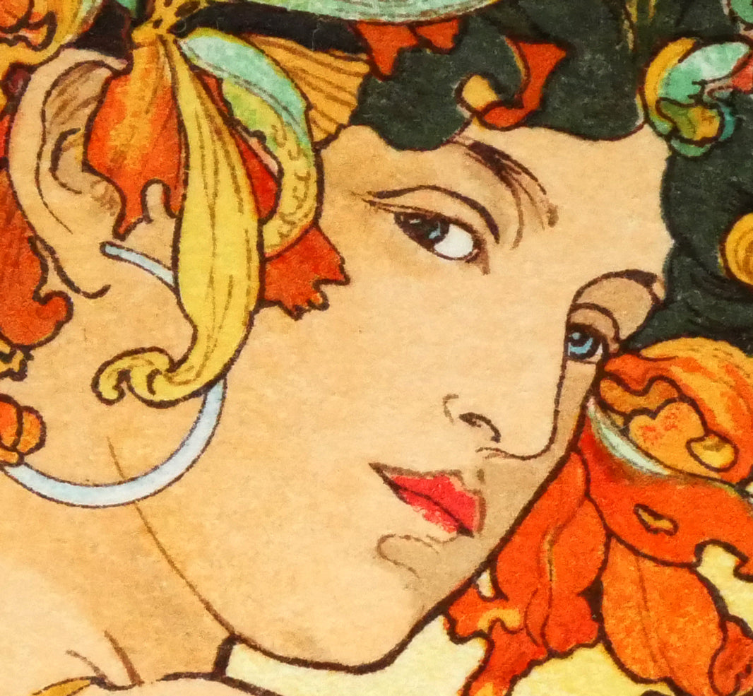 アルフォンス　ミュシャ(Alphonse　MUCHA)「果物」リトグラフ　拡大画像2