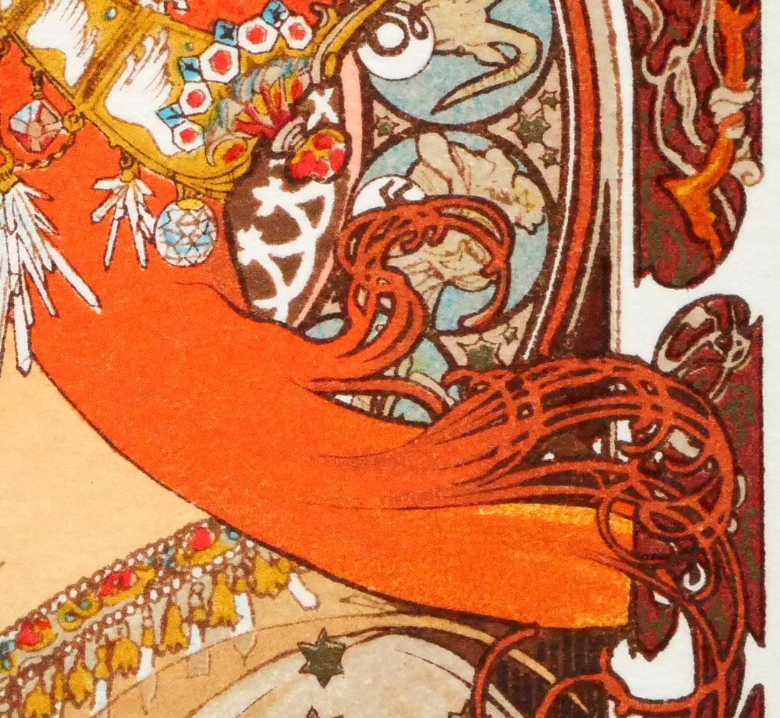 アルフォンス　ミュシャ(Alphonse　MUCHA)「黄道十二宮（ゾディアック）」リトグラフ　拡大画像4