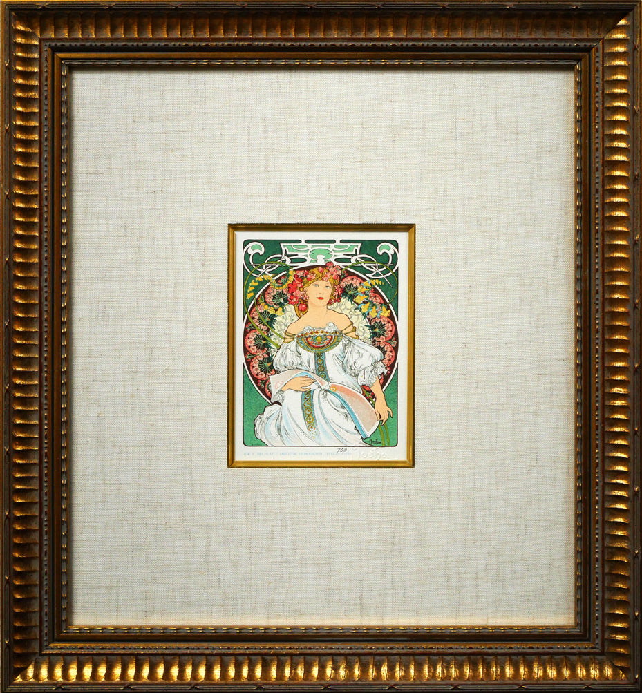 アルフォンス　ミュシャ(Alphonse　MUCHA)「夢想」リトグラフ