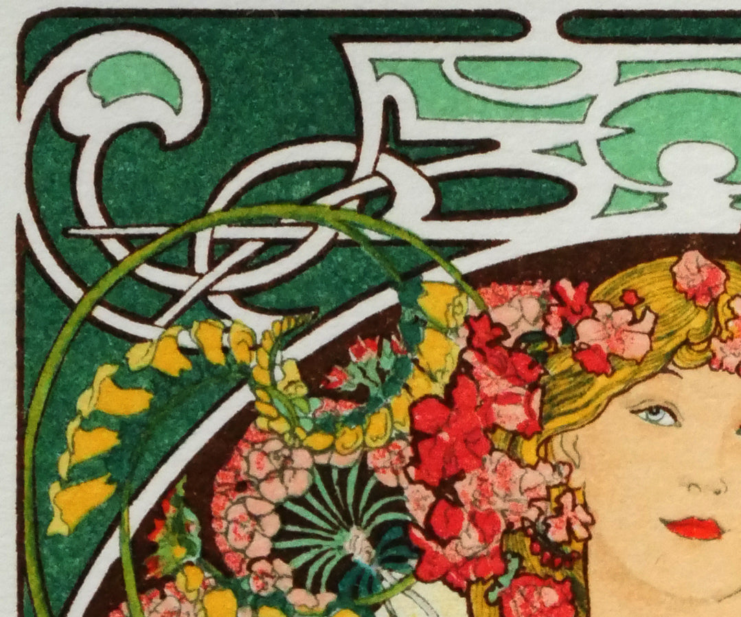 アルフォンス　ミュシャ(Alphonse　MUCHA)「夢想」リトグラフ　拡大画像1