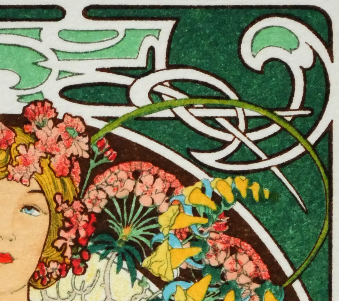 アルフォンス　ミュシャ(Alphonse　MUCHA)「夢想」リトグラフ　拡大画像2