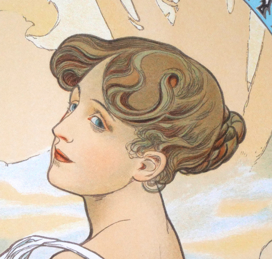 アルフォンス　ミュシャ(Alphonse　MUCHA)「夏（A　GIRL　IN　THE　FIRLD）」リトグラフ　拡大画像2