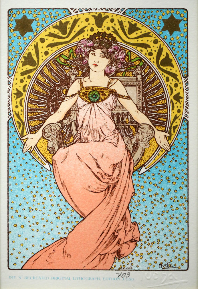 アルフォンス　ミュシャ(Alphonse　MUCHA)「オーストリアハンガリー」リトグラフ　作品全体画像
