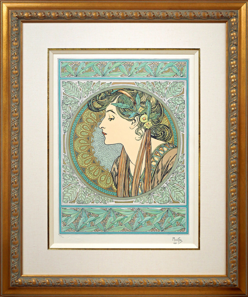 アルフォンス　ミュシャ(Alphonse　MUCHA)「ローレル（LAUREL）」リトグラフ