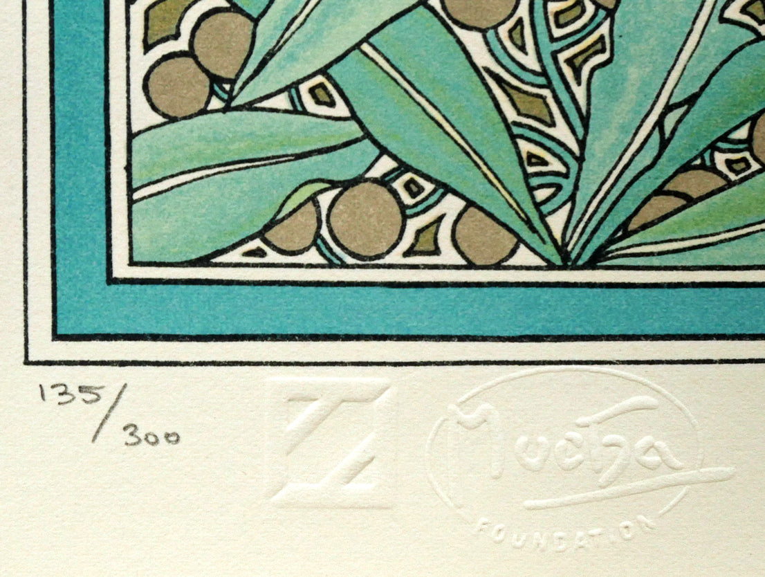 アルフォンス　ミュシャ(Alphonse　MUCHA)「ローレル（LAUREL）」リトグラフ　限定番号（ed,135/300）、ミュシャ財団エンボス（Mucha　FOUNDATION）