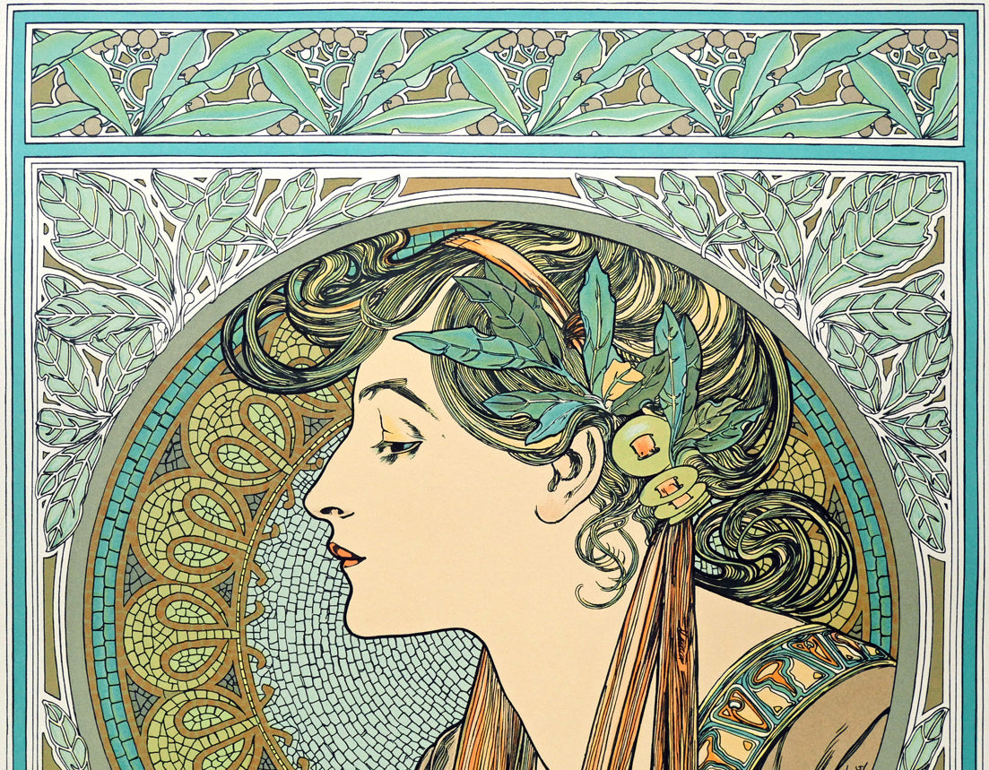 アルフォンス　ミュシャ(Alphonse　MUCHA)「ローレル（LAUREL）」リトグラフ　拡大画像1