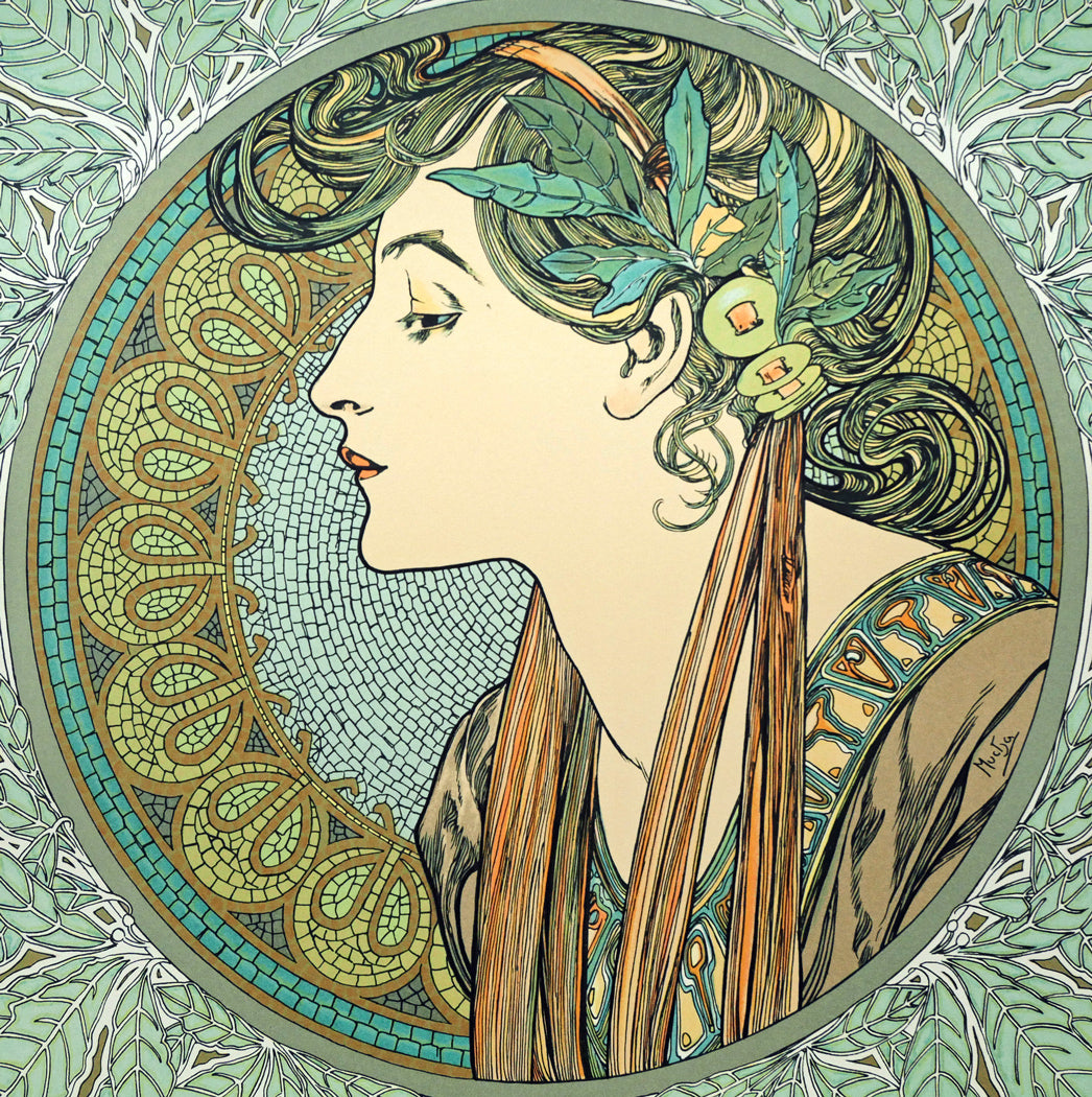 アルフォンス　ミュシャ(Alphonse　MUCHA)「ローレル（LAUREL）」リトグラフ　拡大画像3