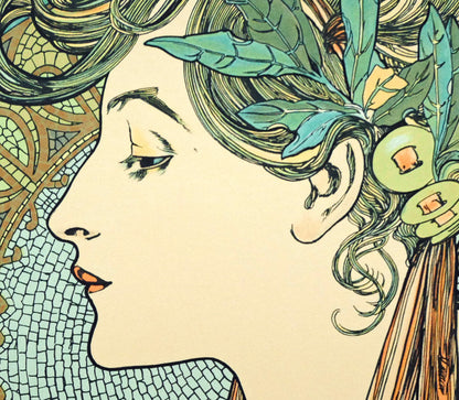 アルフォンス　ミュシャ(Alphonse　MUCHA)「ローレル（LAUREL）」リトグラフ　拡大画像4