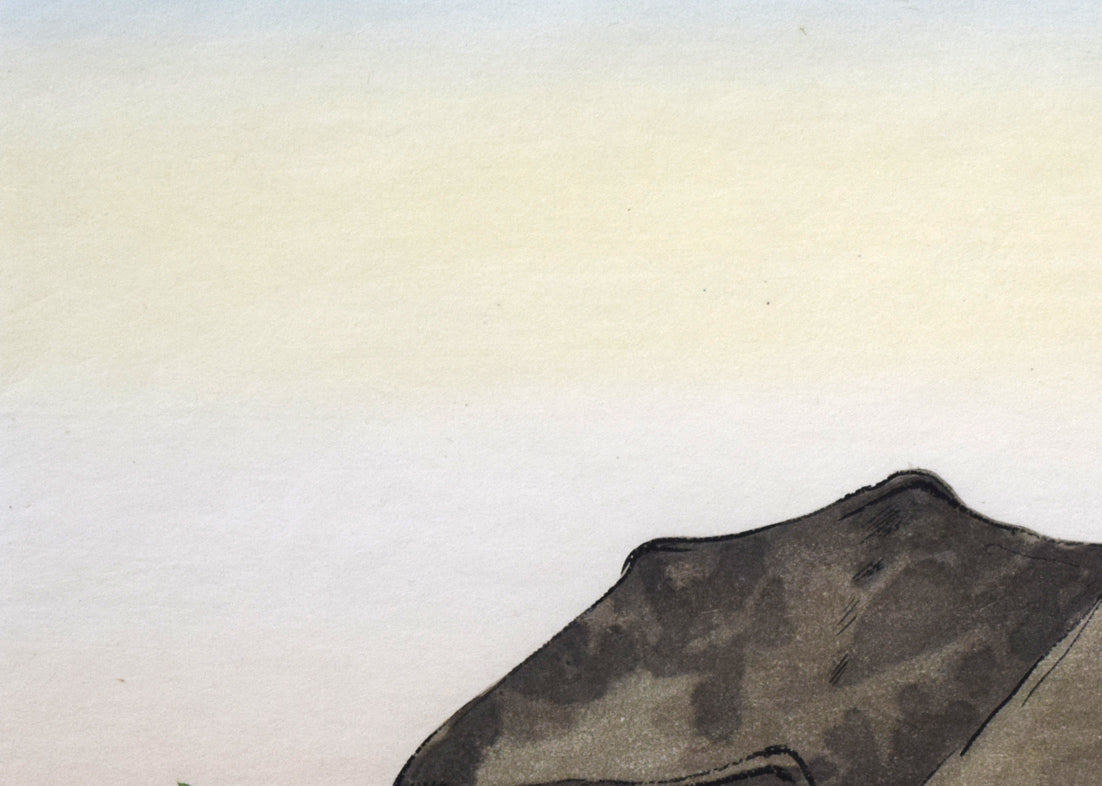 向井潤吉「麦秋（佐賀県6月）」木版画　拡大画像1