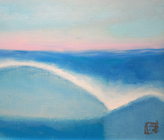 村瀬真治「オホーツク流氷」油絵・F3号　拡大画像3
