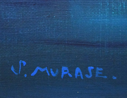 村瀬真治「オホーツク流氷‟しじま”」油絵・F4号　サイン拡大画像