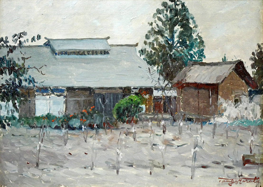 村田丹下「塩谷邸（層雲峡）」油絵・P8号　作品全体画像