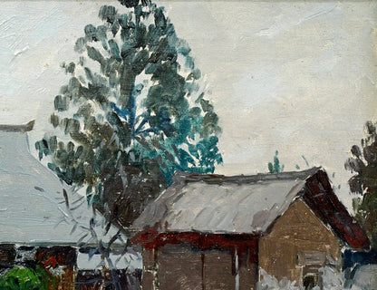 村田丹下「塩谷邸（層雲峡）」油絵・P8号　拡大画像2