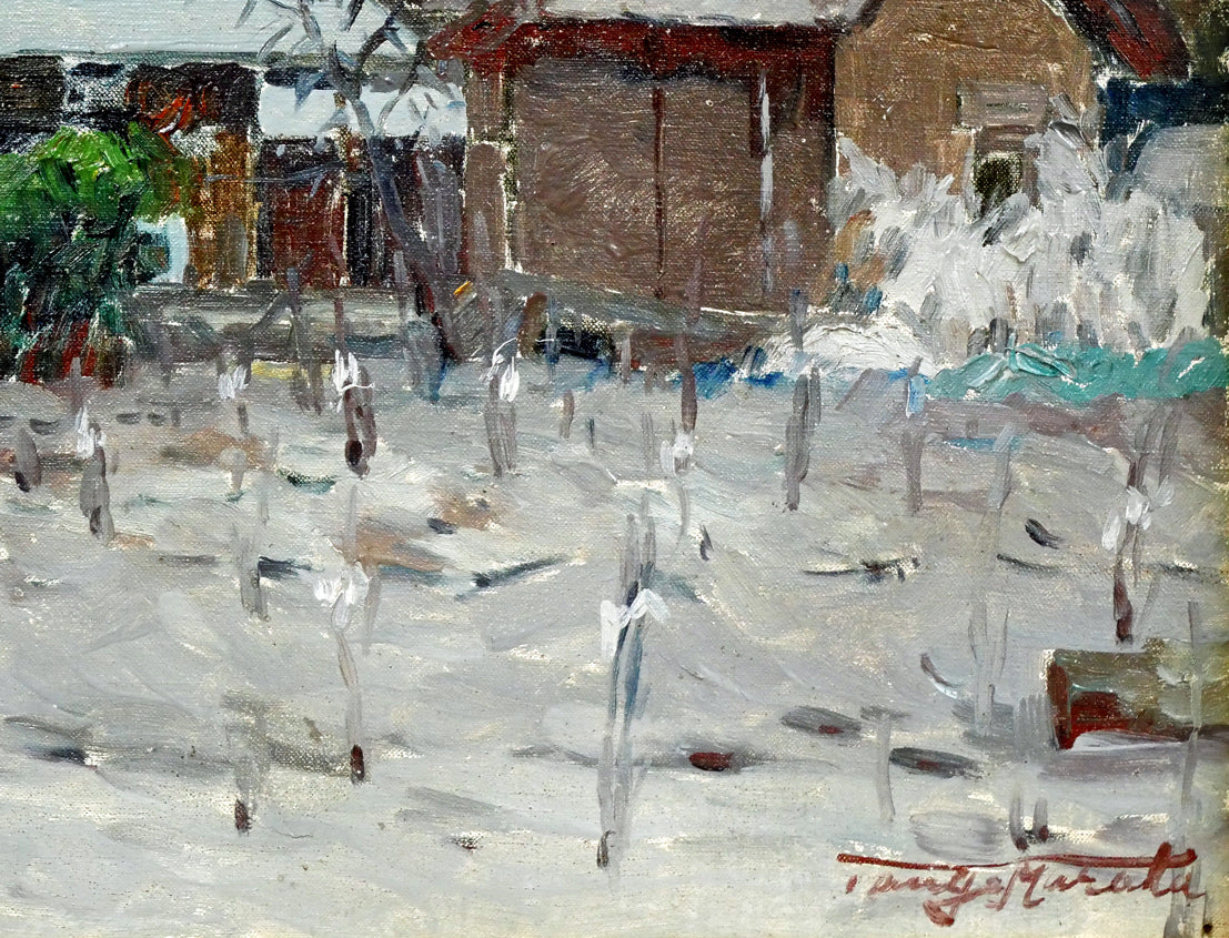 村田丹下「塩谷邸（層雲峡）」油絵・P8号　拡大画像5