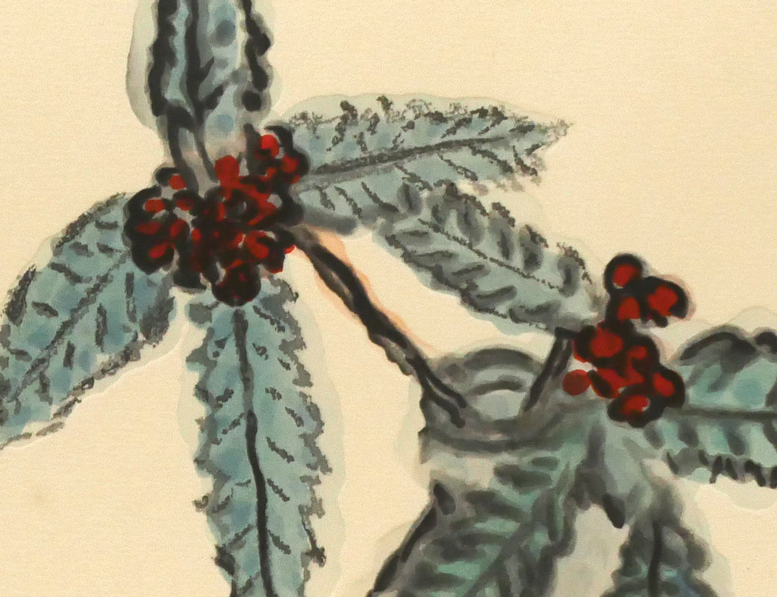 武者小路実篤「長壽萬歳（美愛眞・千両図）」木版画　拡大画像6