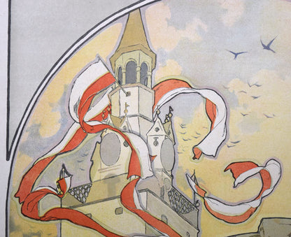 アルフォンス・ミュシャ（Alphonse　MUCHA）「イヴァンチッツェでの地方展ポスター」リトグラフ　拡大画像2