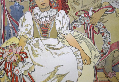 アルフォンス・ミュシャ（Alphonse　MUCHA）「イヴァンチッツェでの地方展ポスター」リトグラフ　拡大画像5