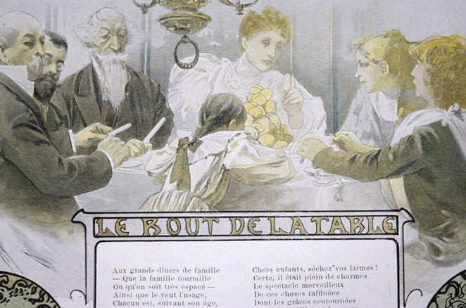 アルフォンス・ミュシャ（Alphonse　MUCHA）「イリュストラシオン・クリスマス号挿絵・燭台」オフセット・リトグラフ　拡大画像1