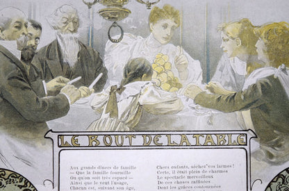 アルフォンス・ミュシャ（Alphonse　MUCHA）「イリュストラシオン・クリスマス号挿絵・燭台」オフセット・リトグラフ　拡大画像1