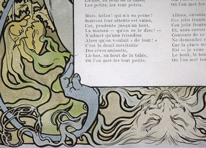 アルフォンス・ミュシャ（Alphonse　MUCHA）「イリュストラシオン・クリスマス号挿絵・燭台」オフセット・リトグラフ　拡大画像4