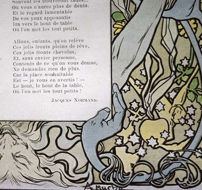 アルフォンス・ミュシャ（Alphonse　MUCHA）「イリュストラシオン・クリスマス号挿絵・燭台」オフセット・リトグラフ　拡大画像5