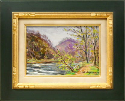 長尾栄三「五月の風景（芽室・新嵐山〈雨山〉）」油絵・SM