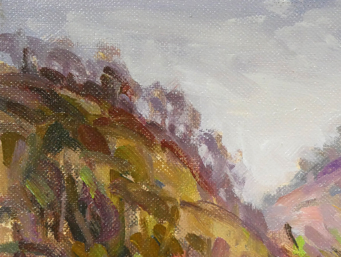 長尾栄三「五月の風景（芽室・新嵐山〈雨山〉）」油絵・SM　拡大画像1