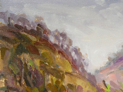 長尾栄三「五月の風景（芽室・新嵐山〈雨山〉）」油絵・SM　拡大画像1