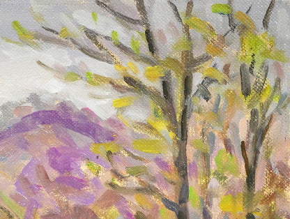 長尾栄三「五月の風景（芽室・新嵐山〈雨山〉）」油絵・SM　拡大画像2