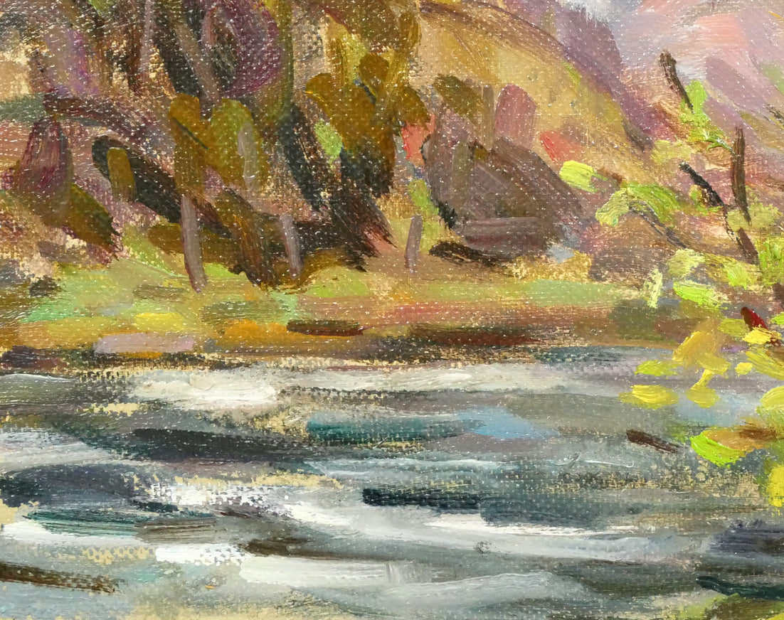 長尾栄三「五月の風景（芽室・新嵐山〈雨山〉）」油絵・SM　拡大画像3