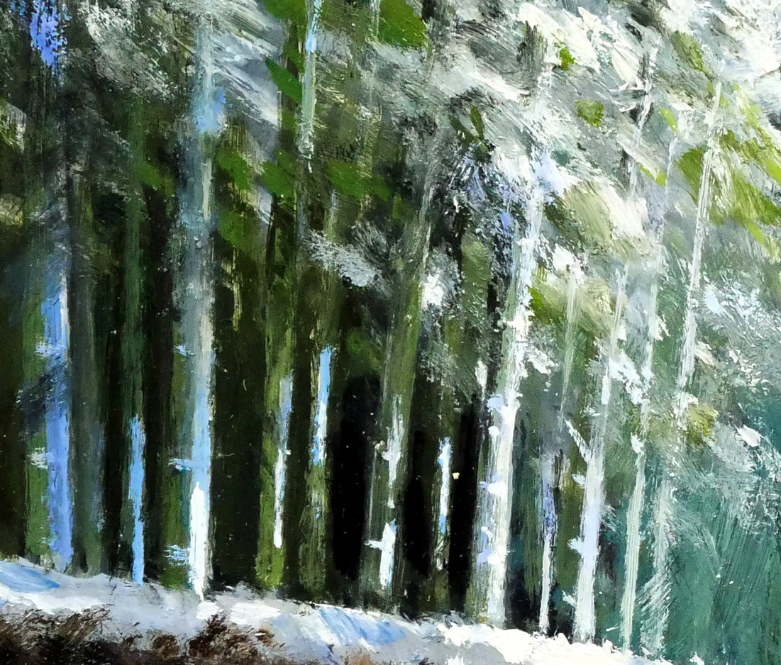 長岡卓「竹林の木漏れ日（京都嵯峨野）」油絵・F4号　拡大画像3