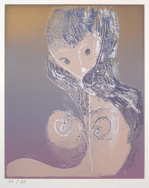 永瀬義郎「淡雪（版画集「浪漫」より）」ナガセプリント.73　作品全体拡大画像