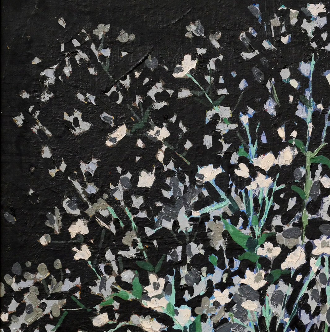 内藤一男「かすみ草」油絵・F8号　拡大画像1