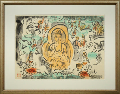 中川紀元「菩薩像」木版画