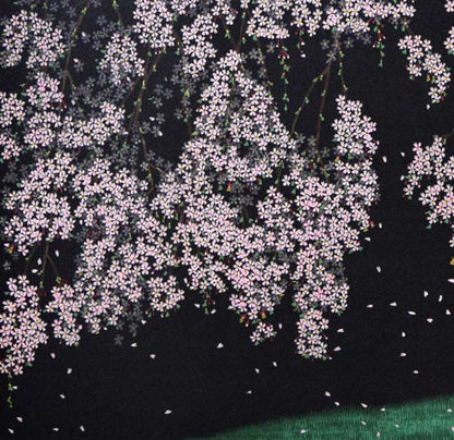 中島千波「桜花春宵」リトグラフ　拡大画像3