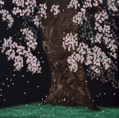 中島千波「桜花春宵」リトグラフ　拡大画像4