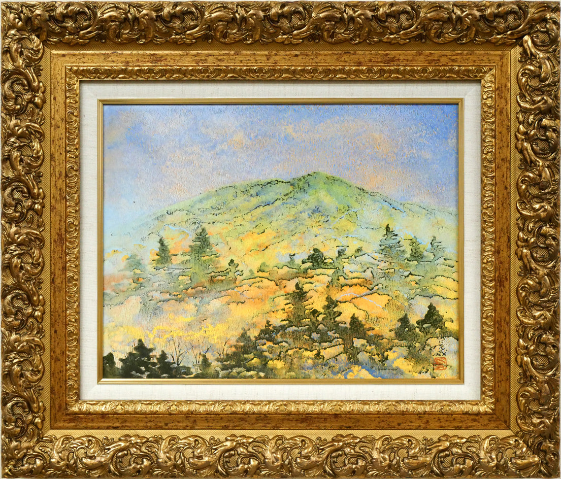 中嶌虎威「山はしぐれて（八甲田山）」日本画・F6号