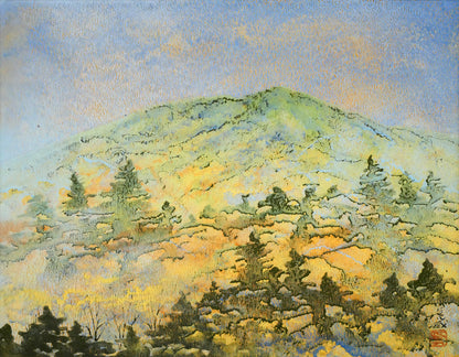 中嶌虎威「山はしぐれて（八甲田山）」日本画・F6号　作品全体画像
