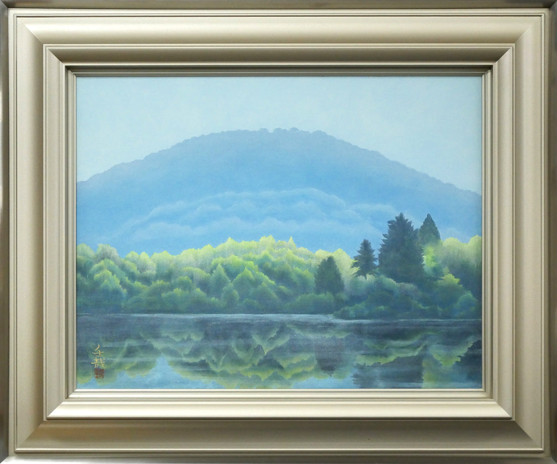 安田祐造〔祐三〕「美瑛～麦の実る頃」油絵・P8号