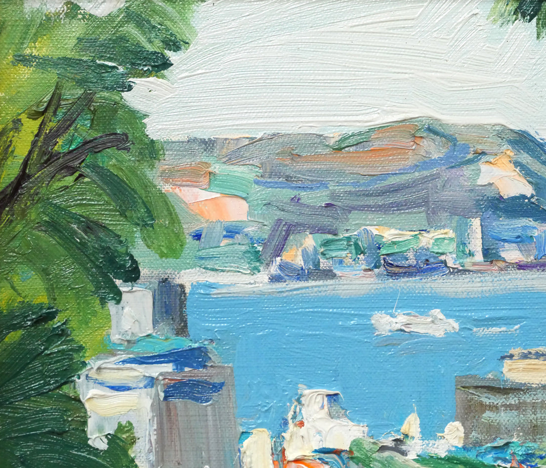 中村善策「小樽展望」油絵・F3号 絵画買取・販売の小竹美術